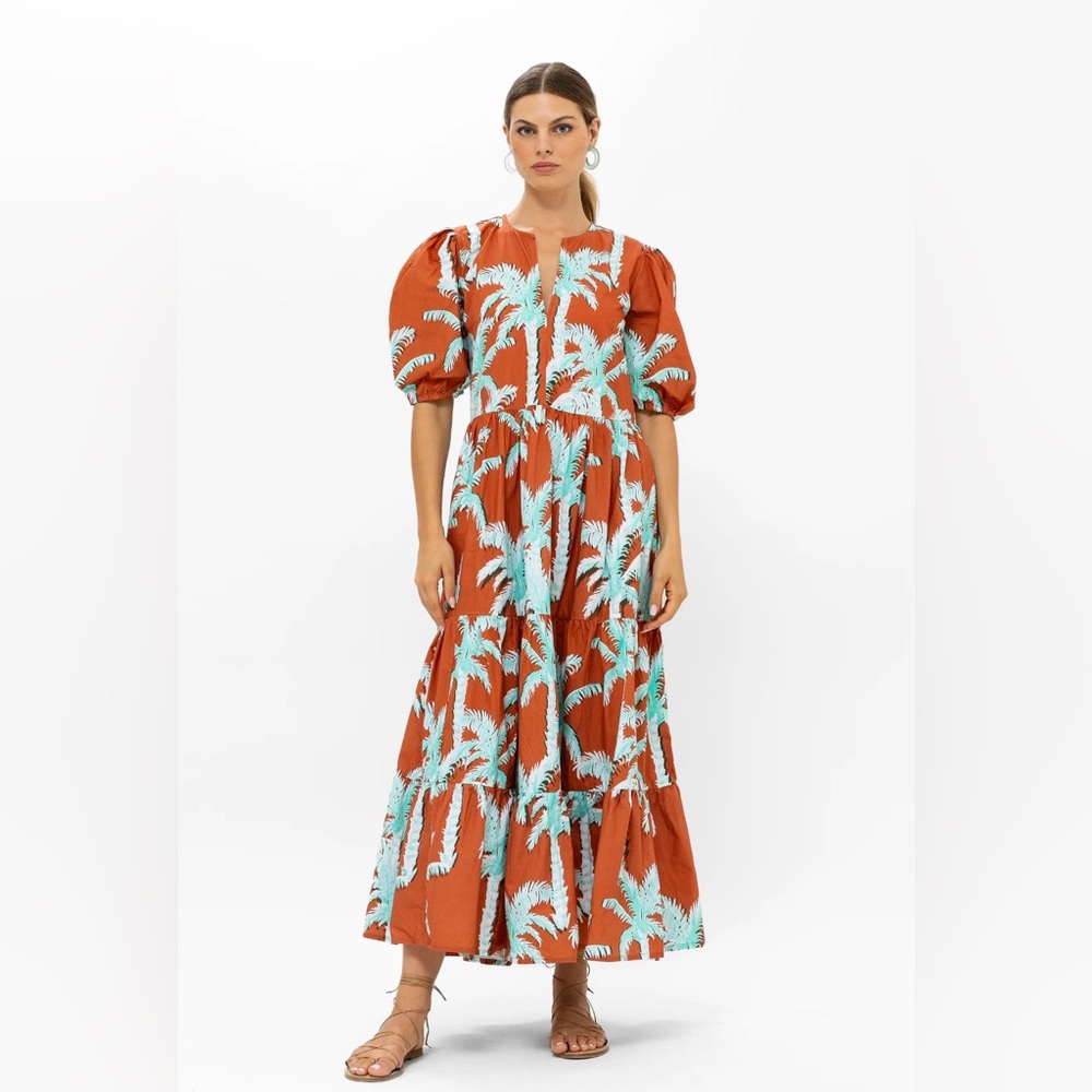 NWT NEW Oliphant Puff Sleeve Maxi - Cartagena